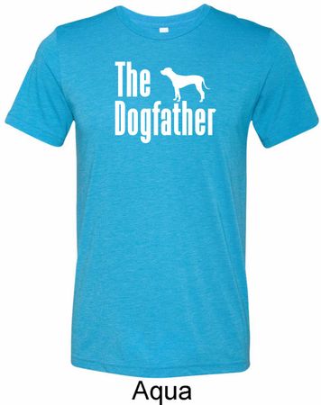 The Dog Father White Print Mens Tri Blend Crewneck Shirt