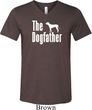 The Dog Father White Print Mens Tri Blend V-neck Shirt