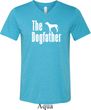 The Dog Father White Print Mens Tri Blend V-neck Shirt