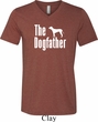 The Dog Father White Print Mens Tri Blend V-neck Shirt