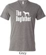 The Dog Father White Print Mens Tri Blend V-neck Shirt