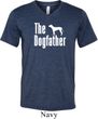 The Dog Father White Print Mens Tri Blend V-neck Shirt
