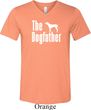 The Dog Father White Print Mens Tri Blend V-neck Shirt