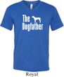 The Dog Father White Print Mens Tri Blend V-neck Shirt