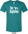 The Dog Father White Print Mens Tri Blend V-neck Shirt