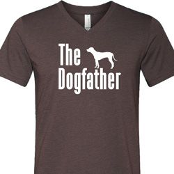 The Dog Father White Print Mens Tri Blend V-neck Shirt The Dog Father White Print Mens Tri Blend V-neck Shirt