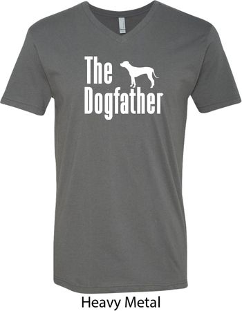 The Dog Father White Print Mens V-Neck Shirt