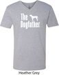 The Dog Father White Print Mens V-Neck Shirt