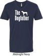 The Dog Father White Print Mens V-Neck Shirt