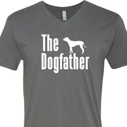 The Dog Father White Print Mens V-Neck Shirt The Dog Father White Print Mens V-Neck Shirt