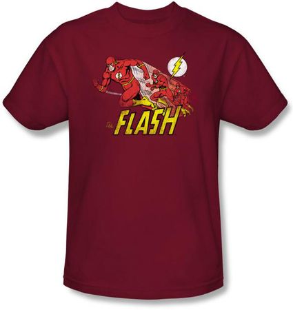 The Flash T-shirt - Crimson Comet DC Comics Adult Cardinal Red Tee