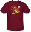 The Flash T-shirt - Crimson Comet DC Comics Adult Cardinal Red Tee