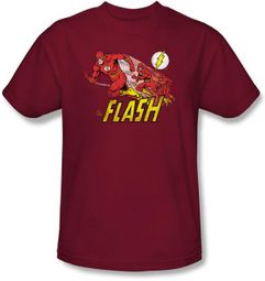 The Flash T-shirt - Crimson Comet DC Comics Adult Cardinal Red Tee The Flash T-shirt - Crimson Comet DC Comics Adult Cardinal Red Tee