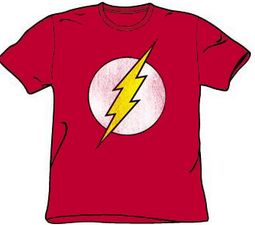 The Flash T-shirt - Flash Logo Distressed Adult Red Tee The Flash T-shirt - Flash Logo Distressed Adult Red Tee