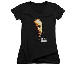 The Godfather Shirt Juniors V Neck Don Vito Black Tee T-Shirt The Godfather Shirt Juniors V Neck Don Vito Black Tee T-Shirt