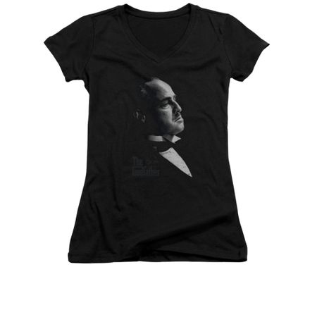 The Godfather Shirt Juniors V Neck Graphic Vito Black Tee T-Shirt