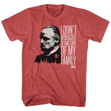 The Godfather Shirt No Apologies Red Heather T-Shirt