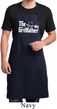 The Grillfather White Print Mens Full Length Apron with Pockets