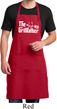 The Grillfather White Print Mens Full Length Apron with Pockets