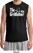 The Grillfather White Print Mens Muscle Shirt