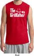 The Grillfather White Print Mens Muscle Shirt