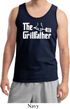 The Grillfather White Print Mens Tank Top