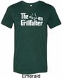 The Grillfather White Print Mens Tri Blend Crewneck Shirt