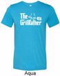 The Grillfather White Print Mens Tri Blend Crewneck Shirt