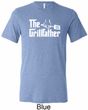 The Grillfather White Print Mens Tri Blend Crewneck Shirt