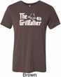 The Grillfather White Print Mens Tri Blend Crewneck Shirt