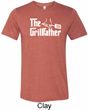 The Grillfather White Print Mens Tri Blend Crewneck Shirt