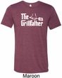The Grillfather White Print Mens Tri Blend Crewneck Shirt