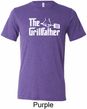 The Grillfather White Print Mens Tri Blend Crewneck Shirt