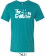 The Grillfather White Print Mens Tri Blend Crewneck Shirt