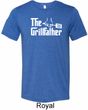 The Grillfather White Print Mens Tri Blend Crewneck Shirt