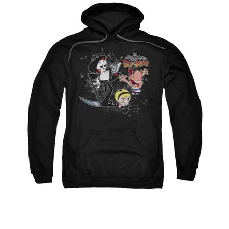 The Grim Adventures Of Billy & Mandy Hoodie Sweatshirt Splatter Cast Black Adult Hoody Sweat Shirt
