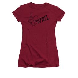 The Grim Adventures Of Billy & Mandy Shirt Juniors Destroy Us All Cardinal Tee T-Shirt