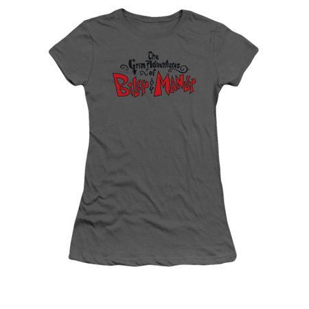 The Grim Adventures Of Billy & Mandy Shirt Juniors Grim Logo Charcoal Tee T-Shirt