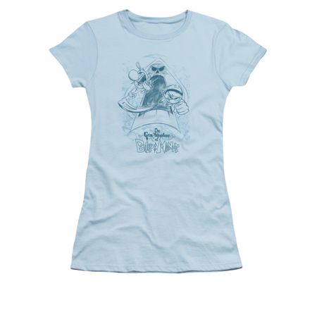 The Grim Adventures Of Billy & Mandy Shirt Juniors Sketched Light Blue Tee T-Shirt