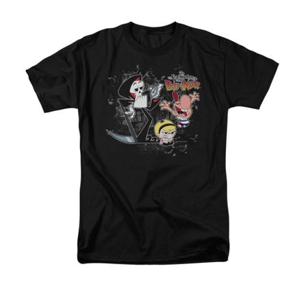 The Grim Adventures Of Billy & Mandy Shirt Splatter Cast Adult Black Tee T-Shirt