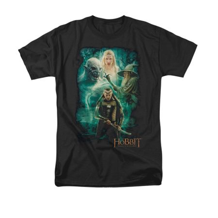 The Hobbit Battle Of The Five Armies Shirt Elrond's Crew Adult Black Tee T-Shirt