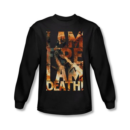 The Hobbit Battle Of The Five Armies Shirt I Am Fire Long Sleeve Black Tee T-Shirt