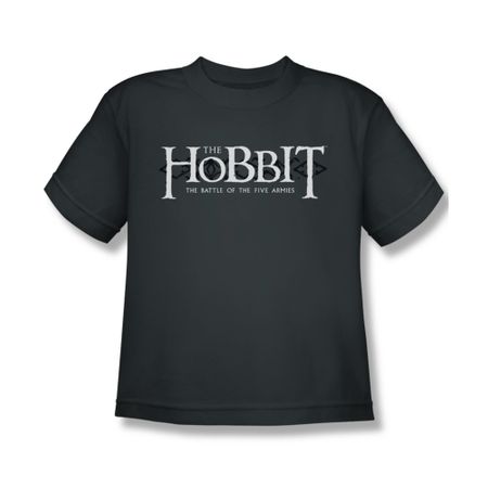The Hobbit Battle Of The Five Armies Shirt Kids Ornate Logo Charcoal Youth Tee T-Shirt