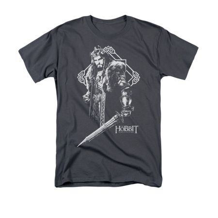 The Hobbit Battle Of The Five Armies Shirt King Thorin Adult Charcoal Tee T-Shirt