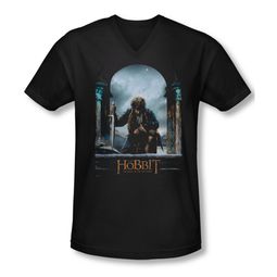 The Hobbit Battle Of The Five Armies Shirt Slim Fit V Neck Bilbo Poster Black Tee T-Shirt The Hobbit Battle Of The Five Armies Shirt Slim Fit V Neck Bilbo Poster Black Tee T-Shirt