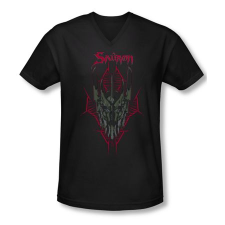 The Hobbit Battle Of The Five Armies Shirt Slim Fit V Neck Evil's Helm Black Tee T-Shirt