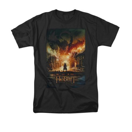 The Hobbit Battle Of The Five Armies Shirt Smaug Poster Adult Black Tee T-Shirt
