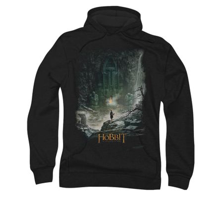The Hobbit Desolation Of Smaug Hoodie Sweatshirt At Smaug's Door Black Adult Hoody Sweat Shirt