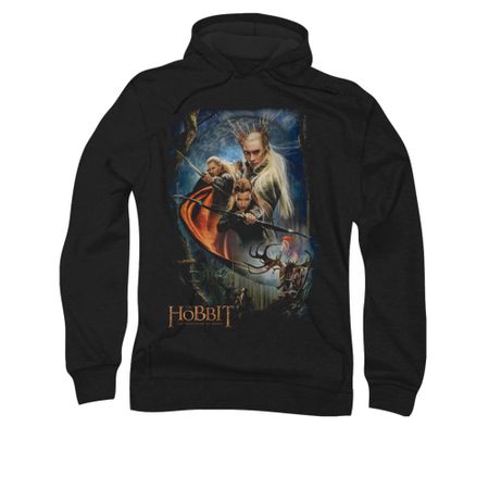 The Hobbit Desolation Of Smaug Hoodie Sweatshirt Thranduil's Realm Black Adult Hoody Sweat Shirt