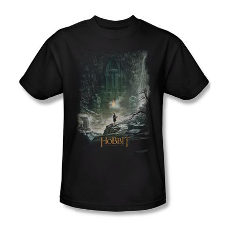The Hobbit Desolation Of Smaug Shirt At Smaug's Door Adult Black Tee T-Shirt